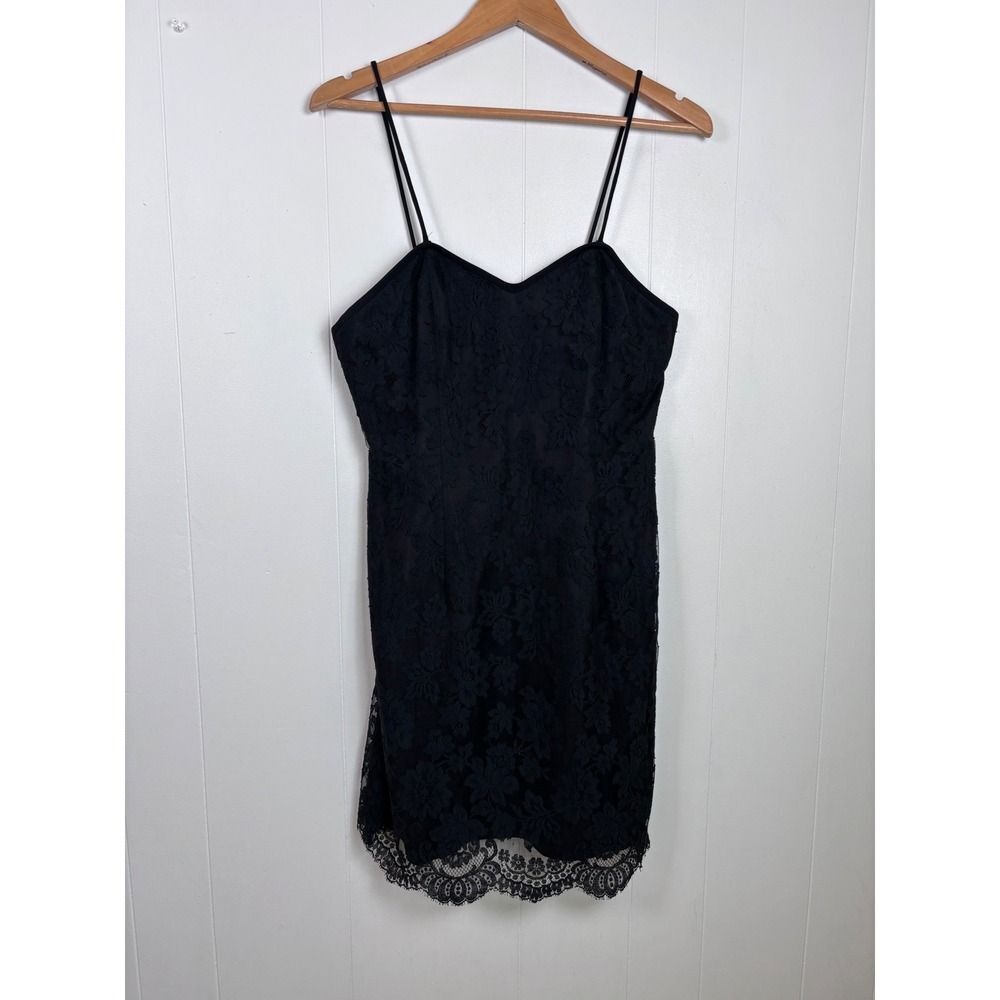 VTG Steven Stolman Ann Taylor Black‎ Lace Mini Dress Sleeveless Party Size 10